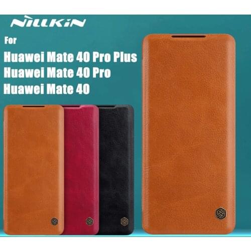 For Huawei Mate 40 Pro NILLKIN Qin Series Wallet Flip Cover Case For Huawei Mate 40 Pro+ Plus Genuine Flip Leather Case