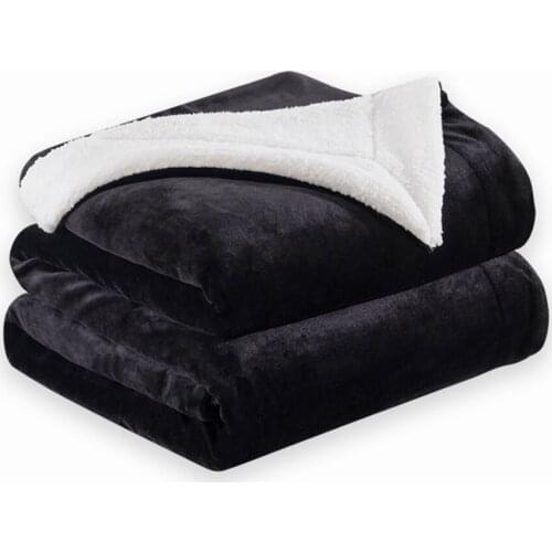 Double Layer Thicken Sherpa Fleece Throw Blanket Sofa Warm Cozy Fluffy Microfiber Couch Throw Velvet Double Reversible Bedspread