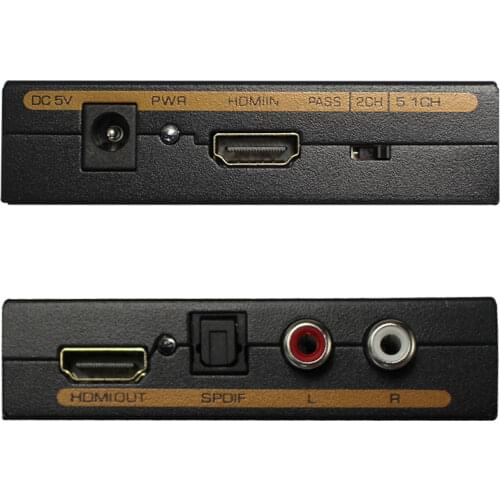 HDMI audio extractor + Optical TOSLINK SPDIF Audio Extractor Converter HDMI Audio Splitter with power adapter or dc cable