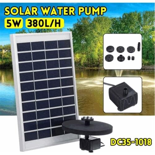 HONGYI 5W Solar Power Floating Fountain Water Pump Landscape Pond Pool Aquarium Solar Power Garden Decoration Outdoor Fountain
