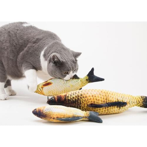 60cm Cat Favor Fish Toys for Cats Plush Stuffed Cats Padded Toy Catnip Scratch Board Scratching Post For Pet Product Supplies