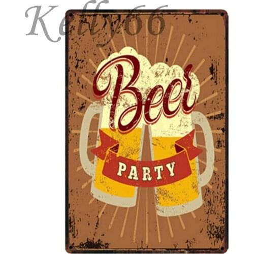 [ Kelly66 ] Beer Party Metal Sign Tin Poster Home Decor Bar Wall Art Painting 20*30 CM Size y-1660