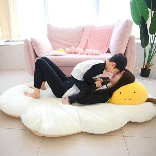 130cm/170cm Fried Poached egg Play Mat Stuffed yolk Head pillow Child Floor Mat Unique Japan Decor Bed Floor Mat Baby Game Mat