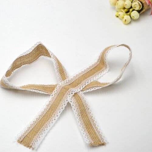 Lace Ribbon Wedding Party Festivel Event Decoration Crafts Gifts Wrapping Apparel Sewing Fabric Supplies Natural Jute Burlap