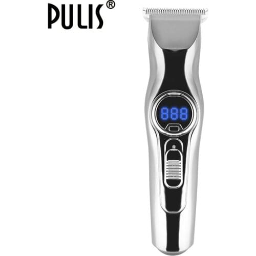 PULIS Metal Electric Hair Trimmer with Digital Display Rechargeable Hair Clipper Beard Trimmer Professional Haircut Machine