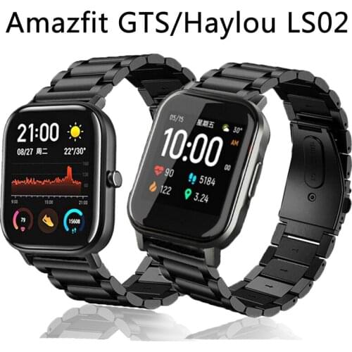 20mm Metal Strap For Haylou Solar LS02 Band Smart Watch Wrist Bracelet Straps For XiaoMi Haylou Solar LS02 Huami Amafit GTS Belt