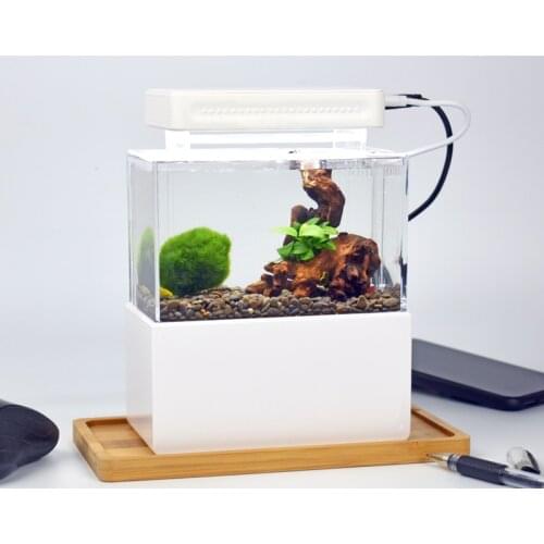 Mini Ecological Fish Tank Household Items Mini Acrylic Bottom Oxygen Filter Mute Water Pump Third-grade Heating Rod Adjustment