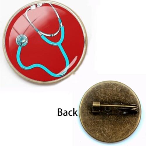 Fashion Nurse Doctor Stethoscope Brooch Jewelry Brooch Graduation Gift Jewelry DIY Bump Glass Brooch