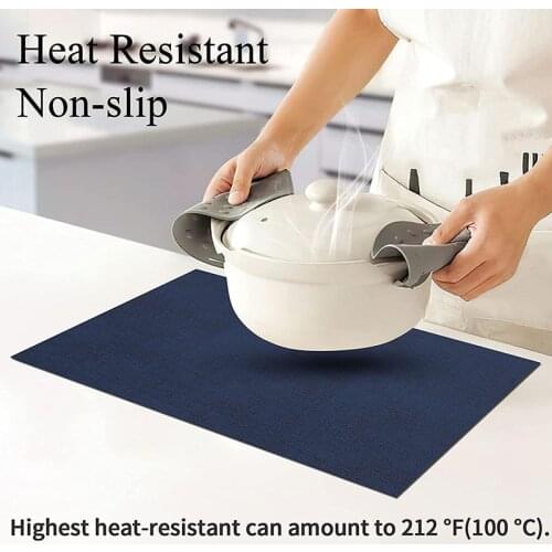 Faux Leather Heat Resistant Placemats for Dining Table Set of 6 Waterproof Wipeable Washable PU Table Mats