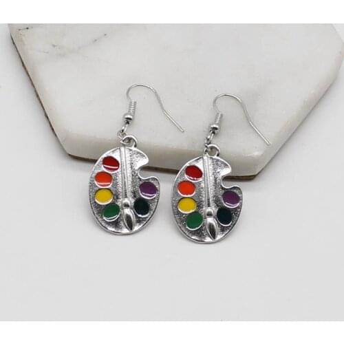 New glamour palette earrings, dripping craft earrings, artist earrings, fashion gifts for ladies
