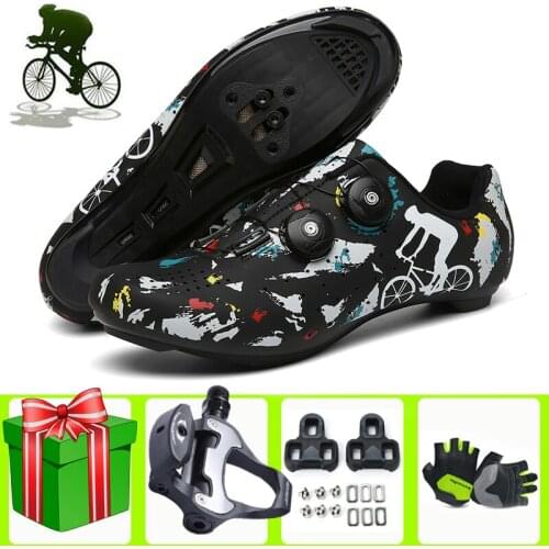 Cycling Shoes Bicycle Men Sneakers Women New Competition Professional Flat Self-Locking Bicycle Shoes Outdoor Mountain SPD-SL