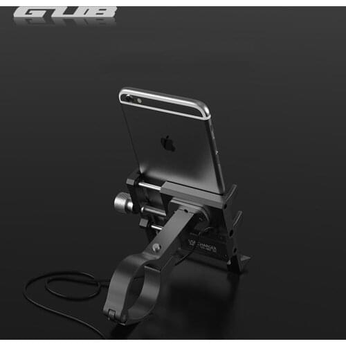 GUB G-91 Aluminum Alloy Mobile Phone Holder USB Rechargeable Bicycle Mount Electric Motorcycle Scooter Mobile Handlebar Stand