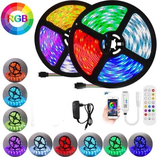 RGB led strip lights music sync SMD 5050 Flexible Ribbon 2835 LED Light Bluetooth-compatible Tape Diode 12V APP Music Controller