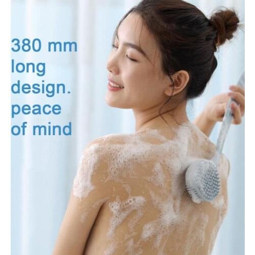 Bath Brush Multifunctional Silicone With Long Handle Double-Sided Back Scrubber Bathtub Brush Skin Massage Health Shower Tool