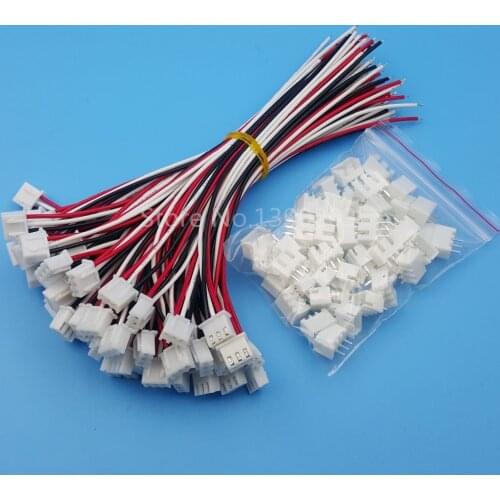 50Sets XH Pitch 2.54mm Single-Head 3Pin 3Way Wire To Board Connector 15cm 24AWG With Socket