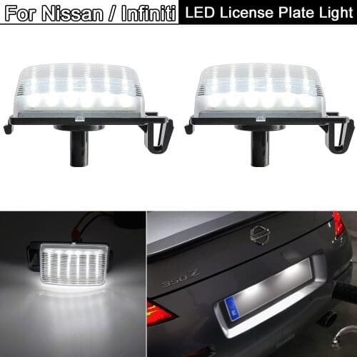 LED License Plate Light Number Plate Lamp For Nissan Versa Livina Grand Livina Pulsar GT-R Cube 350Z 370Z For Infiniti G35 G37