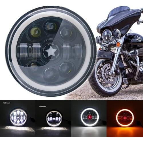 DOT E9 60W 7" Motorcycle LED Headlight Turn Signal Indicator Light With 7 Inch Mounting Bracket Combo For Harley motorcycle