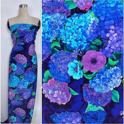 Heavy Silk Crepe De Chine Shirt Trousers Fabric Dress 28 Mum Stretch Orchid Hydrangea