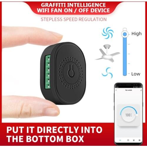Tuya Wifi Smart Fan Speed Switch Ceiling Fan Controller Mini DIY Smart Life APP Remote Control Work with Alexa Google Home QBMY