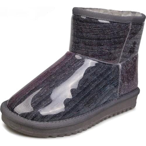 Womens Snow Boots Winter Warm Transparent Waterproof Plush 2021 New Comfortable And Fashionable Flat Boots Plush Round Head