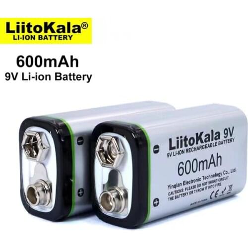 1-20PCS LiitoKala 600mAh 9V li-ion Battery 6F22 9V Rechargeable Battery For Microphone Multimeter RC Toys Temperature Gun