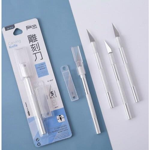 5 Blades Engraving Knives for Crafts Artwork Scalpel Steel Cutting Knife Paper Cutter Pen Knife Drawing DIY Repair Hand Tools