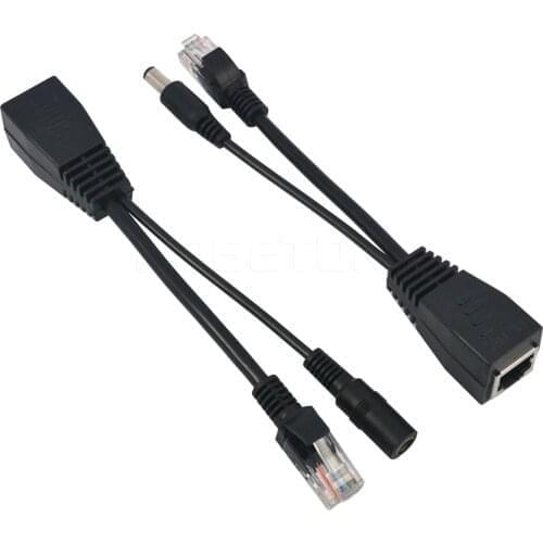2pcs/lot POE Adapter Cable RJ45 Injector Splitter Kit Tape Screened Passive Power Over Ethernet 12-48v Synthesizer Separator