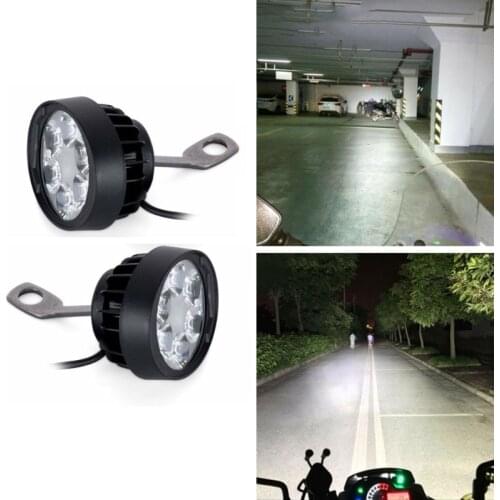 2pcs Motorcycle Headlight Fog Driving Lights 6 LED Working Spot Light Fog Lamp Scooters Spotlight Motorcycle Side Mirror Lights