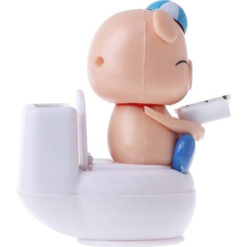 2020 New Solar Powered Pig Sitting On Toilet Car Ornament Kid Toy Gift Home Decoration