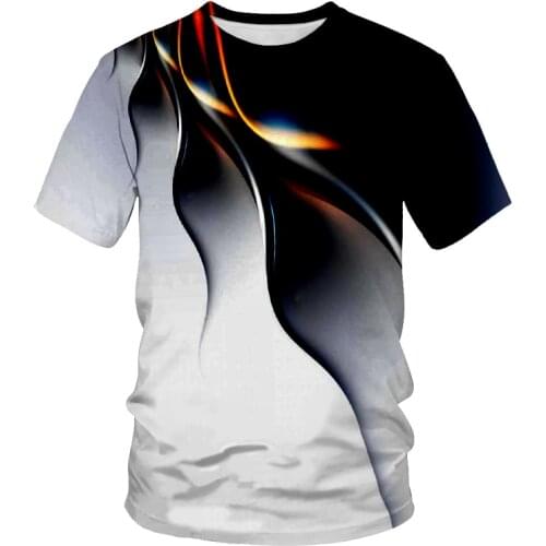 2021 summer fashion new mini colorful series 3D printing pattern mens cool casual short-sleeved T-shirt apparel