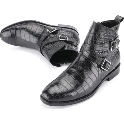 2021 new 100% Genuine crocodile skin leather men fashion shoe winter boots with cow skin lining and genuine skin handmade sole
