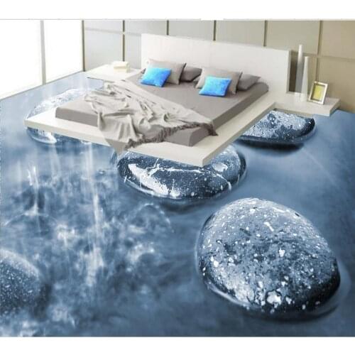 Bathroom 3d wallpaper floor Floor wallpaper 3d for bathrooms stone Custom Photo self-adhesive 3D floor