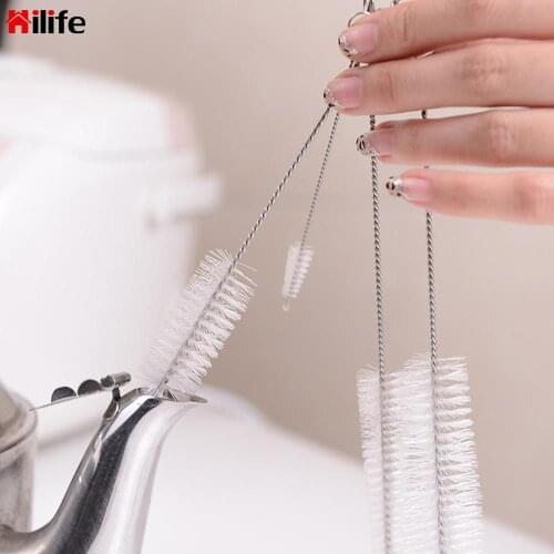 4 pcs/set Baby Milk Bottle Nipple Cleaning Tool Icing Piping Nozzle Brush Long Handle Teapot Mouth Brush Kettle Spout Brushes