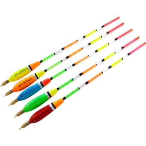 5 Pc Fishing Float With Copper Lead Balsa Wooden Buoy Float Bobber Cork Fishing Floating Drift Vertical Buoy Fishing Accessories