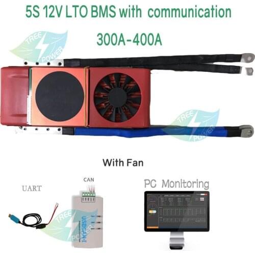 5S 12V LTO BMS 300A 400A with phone Bluetooth APP RS485 CANbus NTC UART used for LTO Batteries 2.3V2.4V connected in 5 series