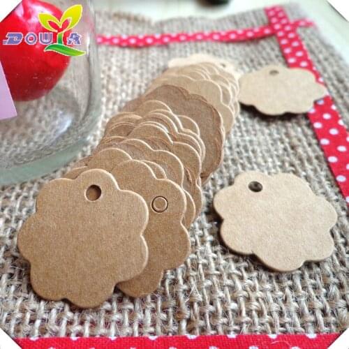 Flower Type Diy Graffiti Small Tag Blank Kraft Paper Word Card Handmade Soap Label Gift Card