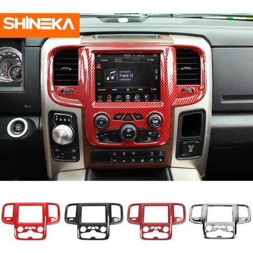 SHINEKA Car Center Console Navigation Panel Decoration Cover Stickers For Dodge Ram 1500 2011-2017 Interior Accessories