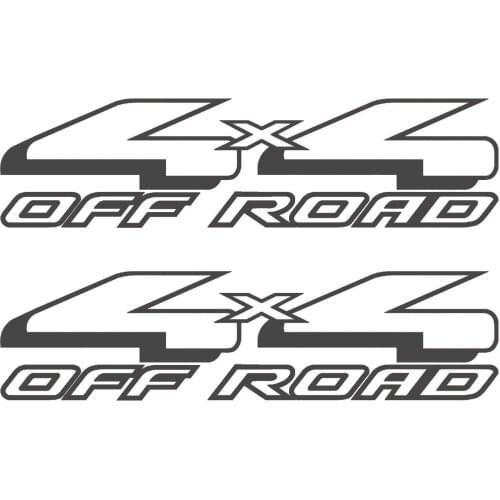 For (2Pcs)SET OF 2 4X4 OFF ROAD VINYL DECALS STICKER FORD F-150 TRUCK BED PLUS GRAY