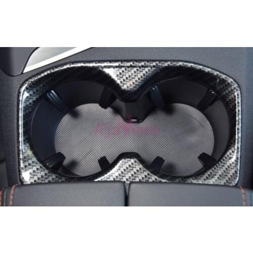 For Peugeot 5008 3008 2017 2018 Interior Carbon Fiber Color Water Cup Holder Protector Panel Trim Car Styling Accessories