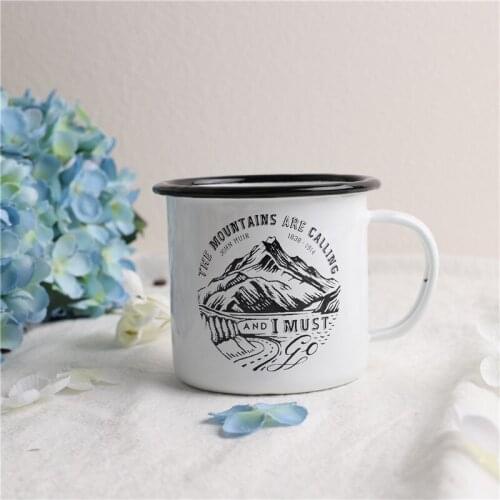 Exported to UK Thickened Ins Enamelled Cup Outdoor Mug Enamel Milk Cup Coffee Cup