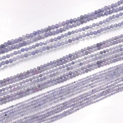 Natural tanzanite faceted round loose beads stone small seed perle for jewelry making needlework DIY bracelet necklace