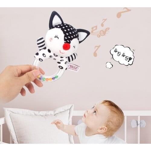 Cute Baby Rattle Toys Elephant Plush Infant Cartoon Bed Toys for Newborn 0-24 Months Educational Toy Bear Hand Ring Bell Teether