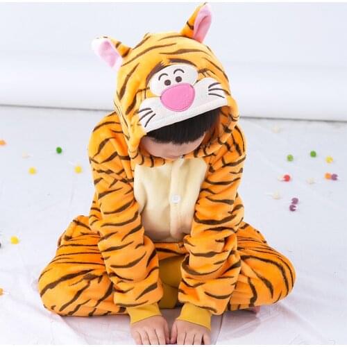 Kigurumi Unicorn for children Pajamas For Girls Boys Adults Animal Tiger Stitch Sleepwear Winter Stitch Girls Onesie Pyjamas