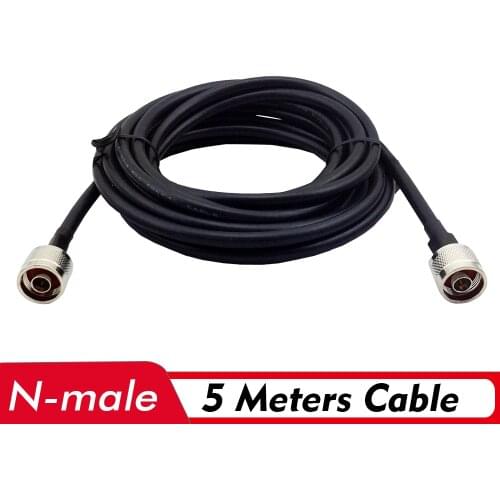 5 Meters Coaxial Cable N Male Connector Low Loss Signal 5M Cable Connect with Outdoor/Indoor Antenna and 2G/3G/4G Signal Booster