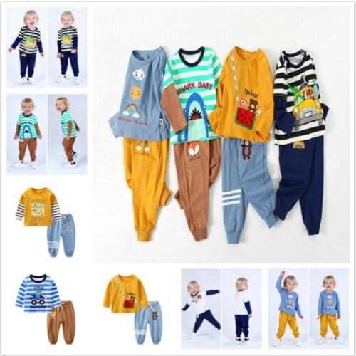 Boys Kids Clothes Set Track Suit For Kids Sleepwear Baby Pajamas Girls Cartoon Cotton Tops Long Sleeve Casual Outfit Children