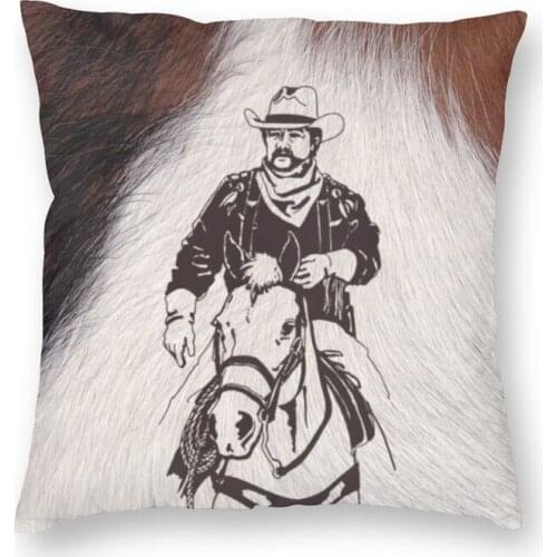 Cowboy Horse Cowhide Cow Cushion Cover 45x45 Decoration 3D Printing Throw Pillow Case for Living Room Two Side