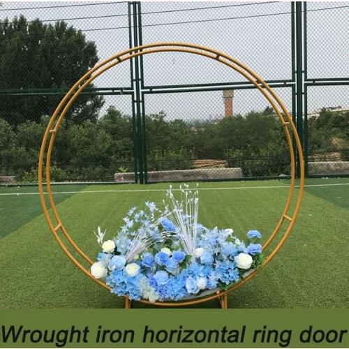 Wrought Iron Circle Arch Iron Ring Double Rod Wedding Decoration Frame Party Background Decoration Flower Stand Wedding Props