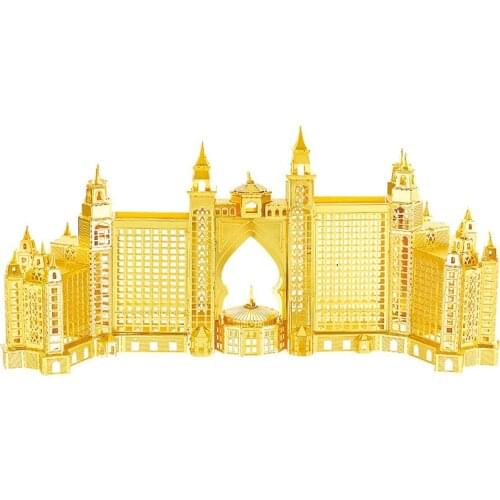 Nanyuan 3D Metal Puzzle Atlantis Hotel building Model DIY Laser Cut Assemble Jigsaw Toys Desktop decoration GIFT For Audit