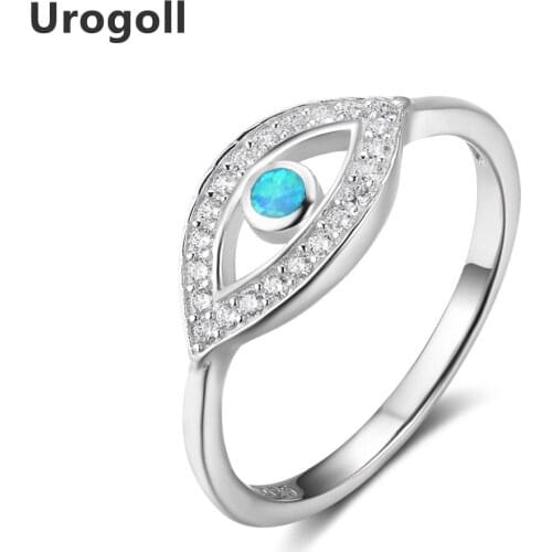 Trendy Fine Jewelry 925 Sterling Silver Geometry AAA Zirconia & Opal Rings For Women Engagement Wedding Jewelry Gifts