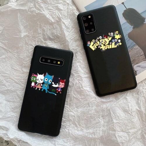 Fashion cartoon Manga Fairy Tail Black TPU Phone case for S7 S8 S9 PLUS S10PLUS S10Lite S21PLUS S21ULTRA S20ULTRA